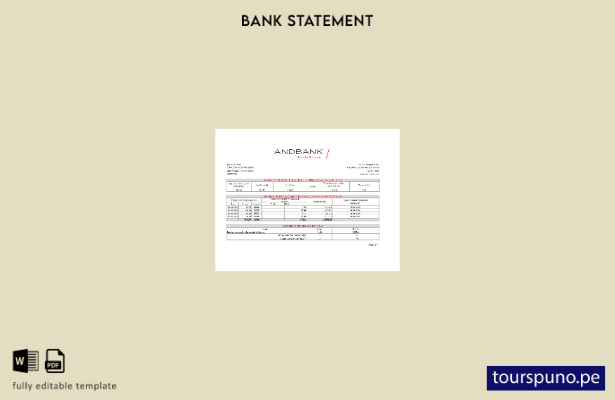 Plantilla Excel extracto bancario Andbank lista para imprimir
